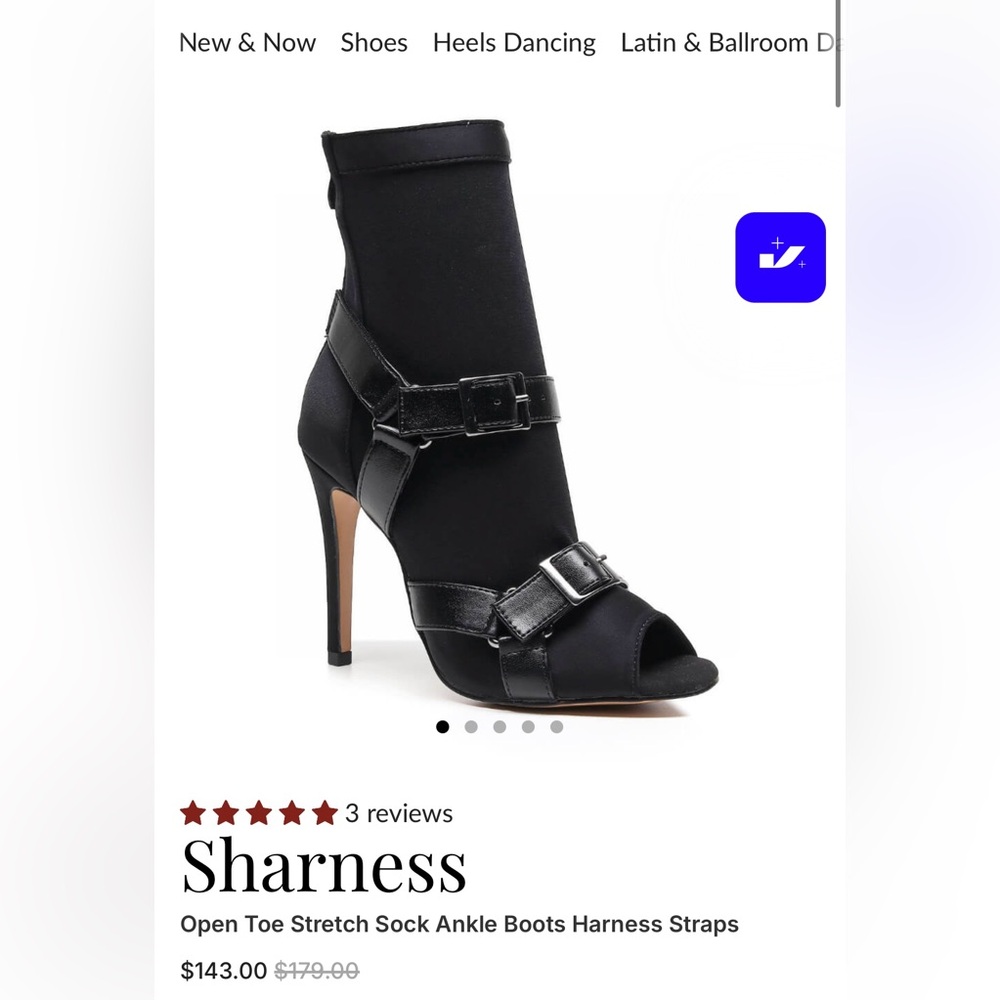 Black Open Toe Stretch Sock Strappy Heels
